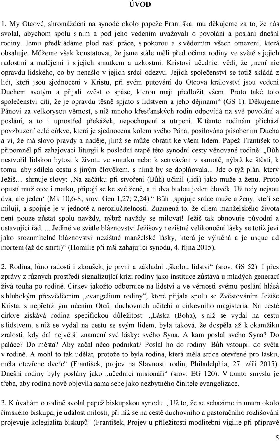 Můžeme však konstatovat, že jsme stále měli před očima rodiny ve světě s jejich radostmi a nadějemi i s jejich smutkem a úzkostmi.