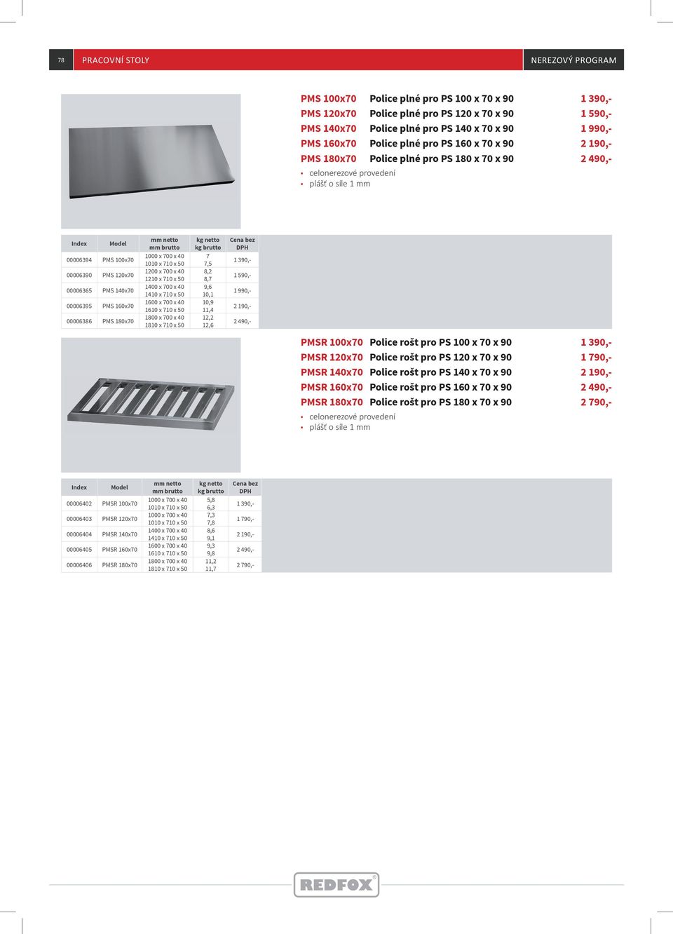 PMS 180x70 1000 x 700 x 40 1010 x 710 x 50 1200 x 700 x 40 1210 x 710 x 50 1400 x 700 x 40 1410 x 710 x 50 1600 x 700 x 40 1610 x 710 x 50 1800 x 700 x 40 1810 x 710 x 50 7 7,5 8,2 8,7 9,6 10,1 10,9