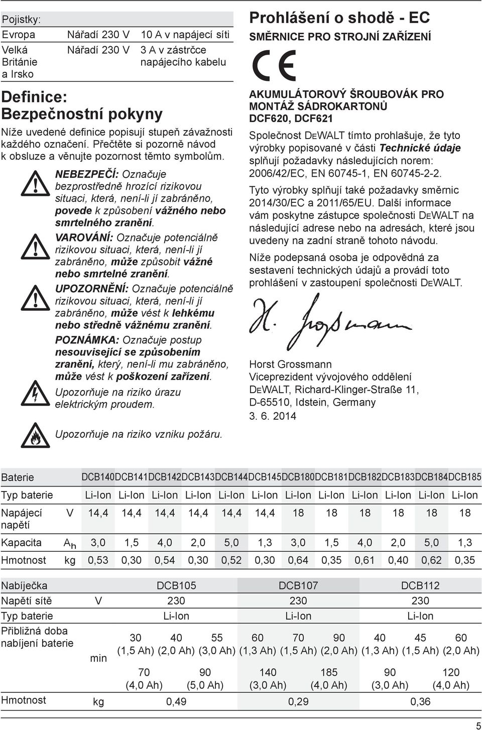 NEBEZPEČÍ: Označuje bezprostředně hrozící rizikovou situaci, která, není-li jí zabráněno, povede k způsobení vážného nebo smrtelného zranění.