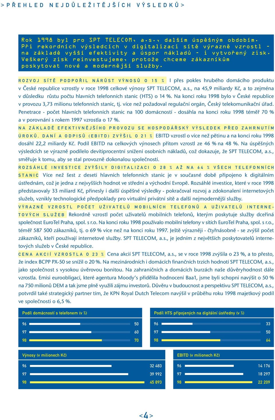 Ve ker zisk reinvestujeme, protoïe chceme zákazníkûm poskytovat nové a modernûj í sluïby.