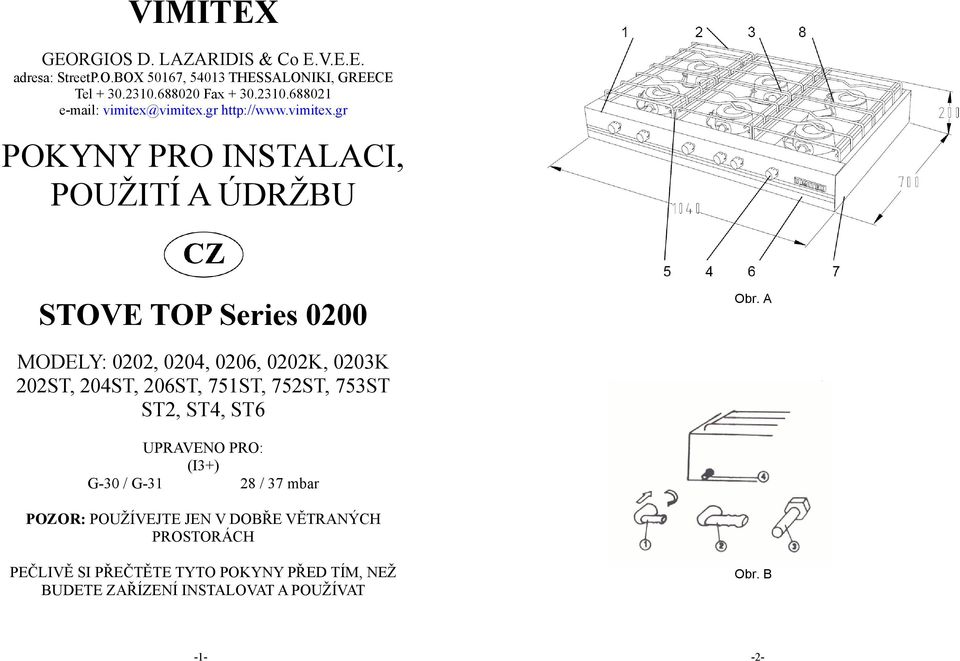 A MODELY: 0202, 0204, 0206, 0202K, 0203K 202ST, 204ST, 206ST, 751ST, 752ST, 753ST ST2, ST4, ST6 UPRAVENO PRO: (I3+) G-30 / G-31 28 / 37