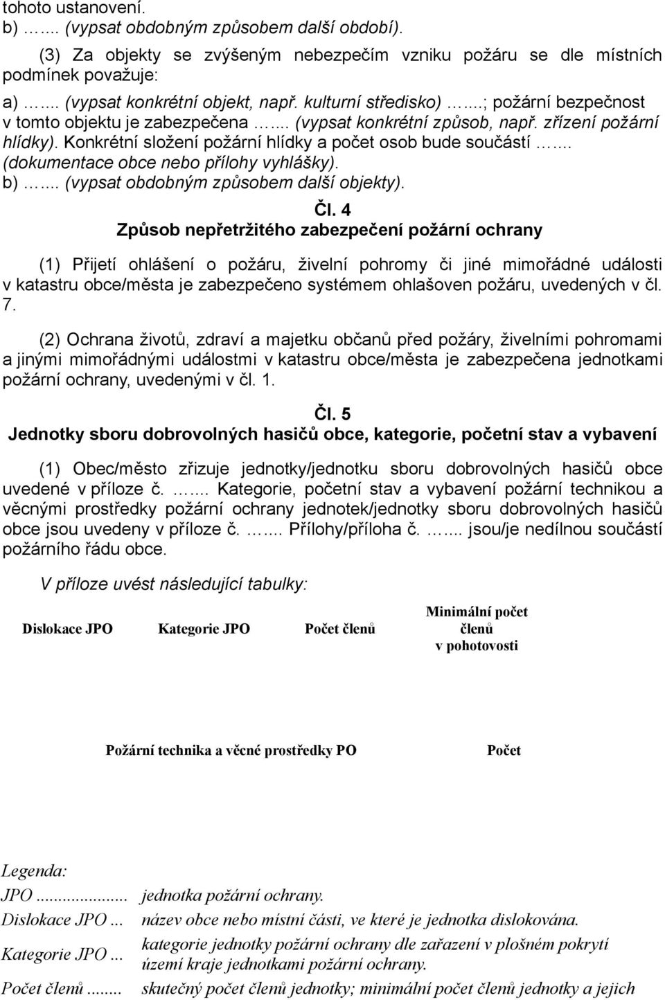 .. (dokumentace obce nebo přílohy vyhlášky). b)... (vypsat obdobným způsobem další objekty). Čl.