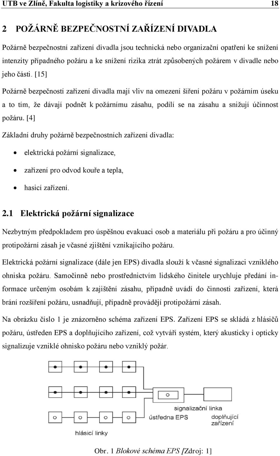 [15] Požárně bezpečností zařízení divadla mají vliv na omezení šíření požáru v požárním úseku a to tím, že dávají podnět k požárnímu zásahu, podílí se na zásahu a snižují účinnost požáru.