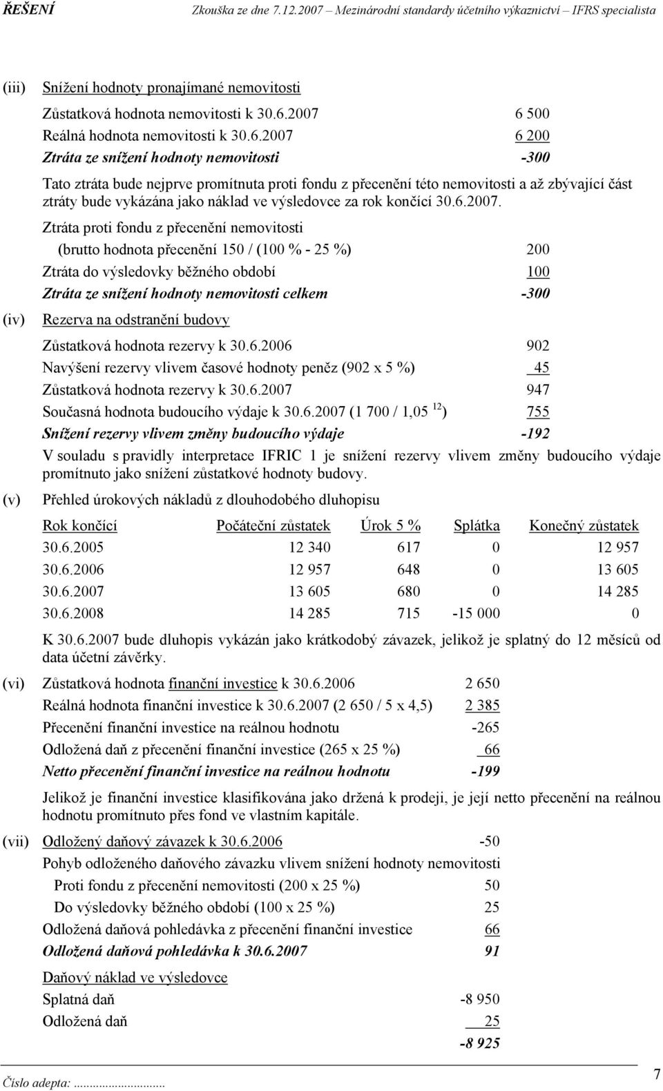 500 Reálná hodnota nemovitosti k 30.6.