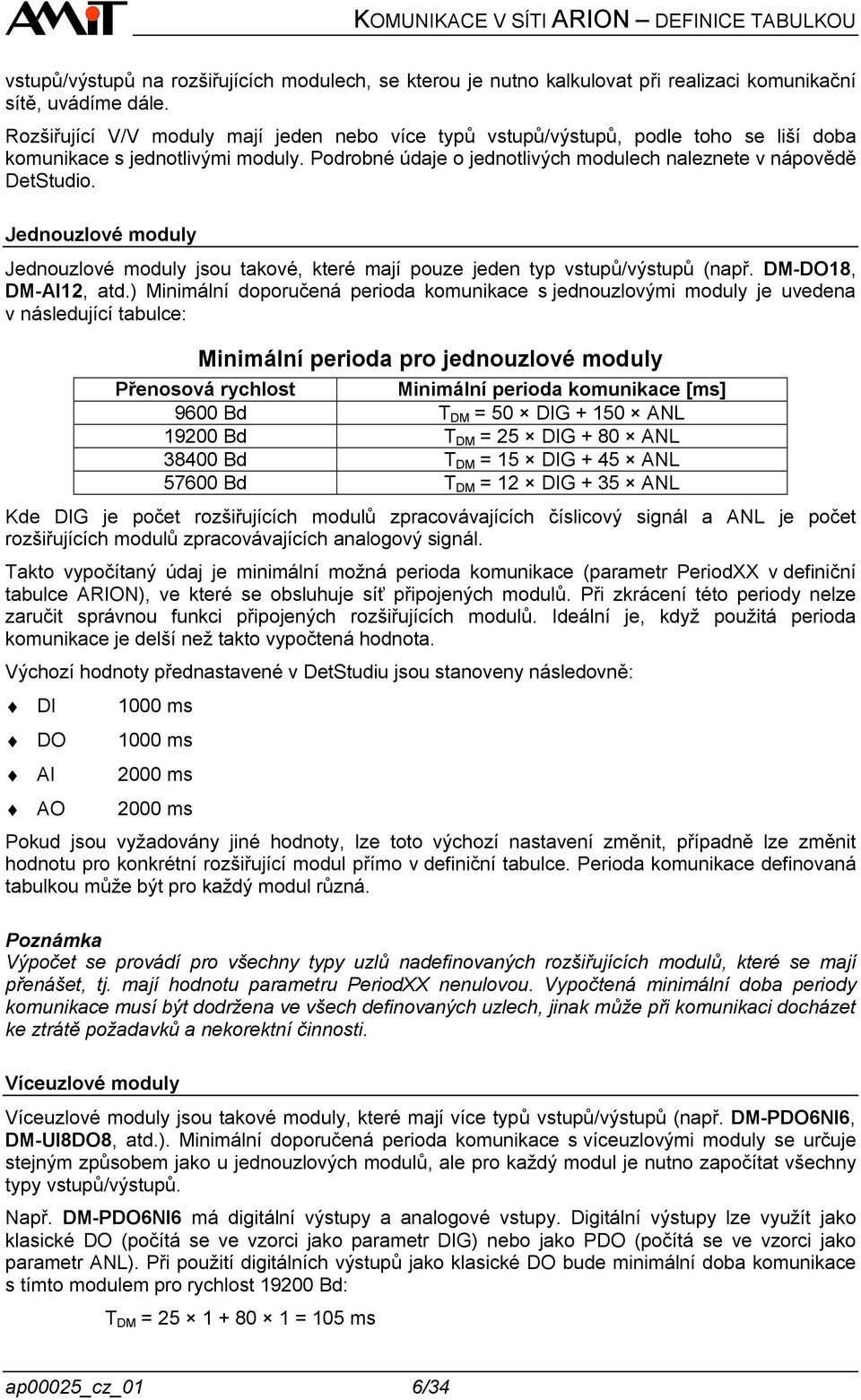 Jednouzlové moduly Jednouzlové moduly jsou takové, které mají pouze jeden typ vstupů/výstupů (např. DM-DO18, DM-AI12, atd.