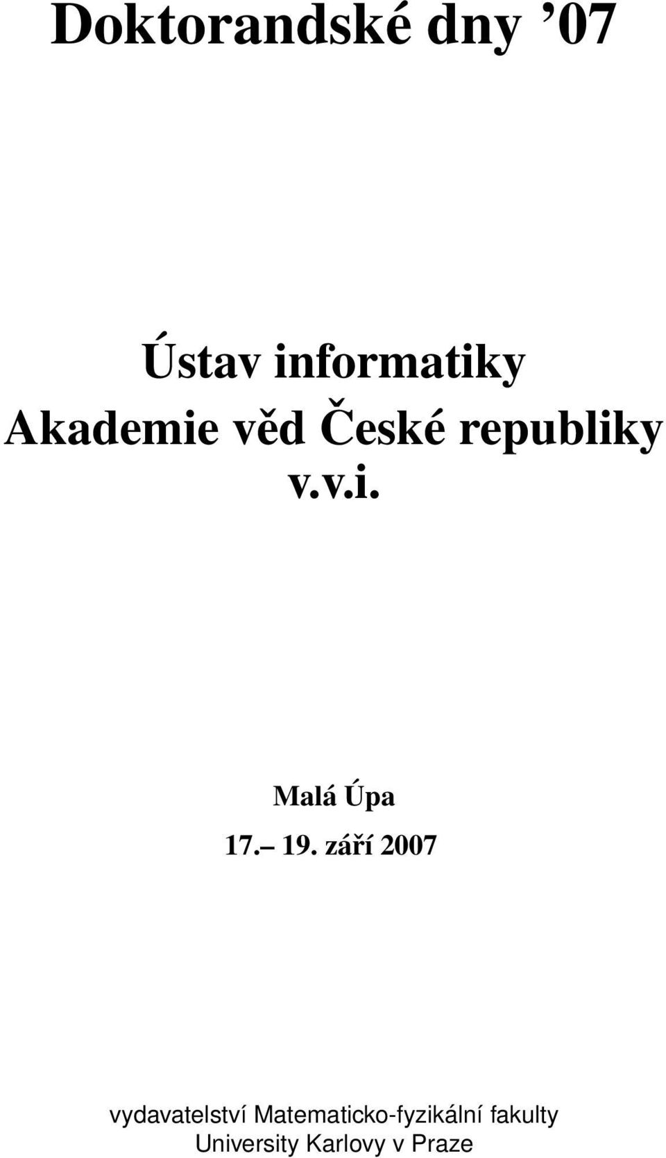 19. září 2007 vydavatelství