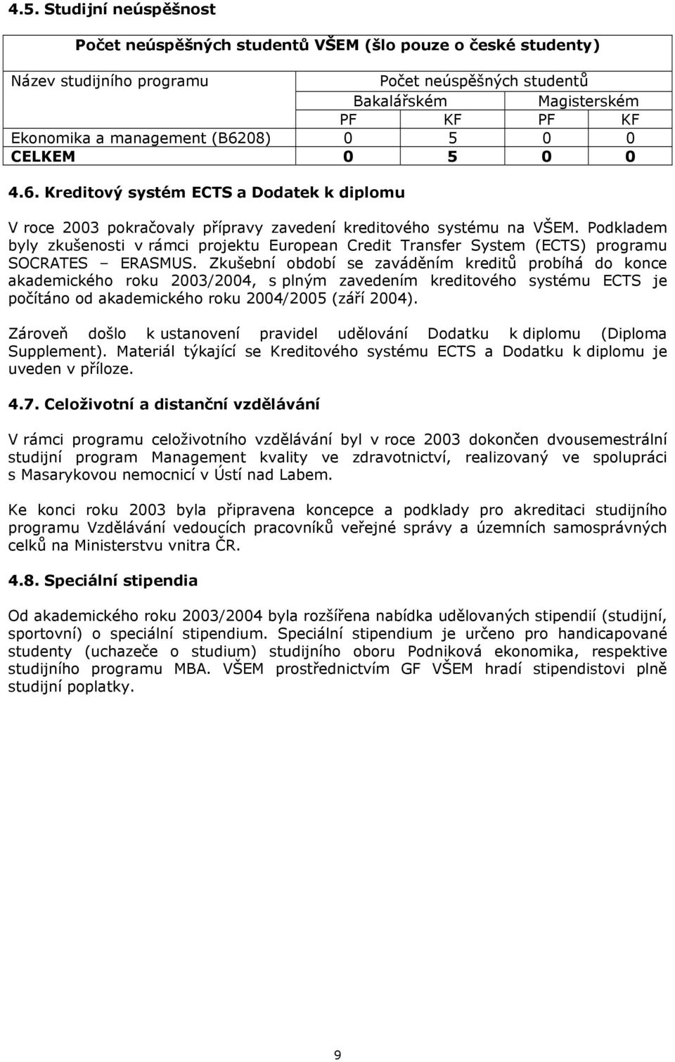 Podkladem byly zkušenosti v rámci projektu European Credit Transfer System (ECTS) programu SOCRATES ERASMUS.