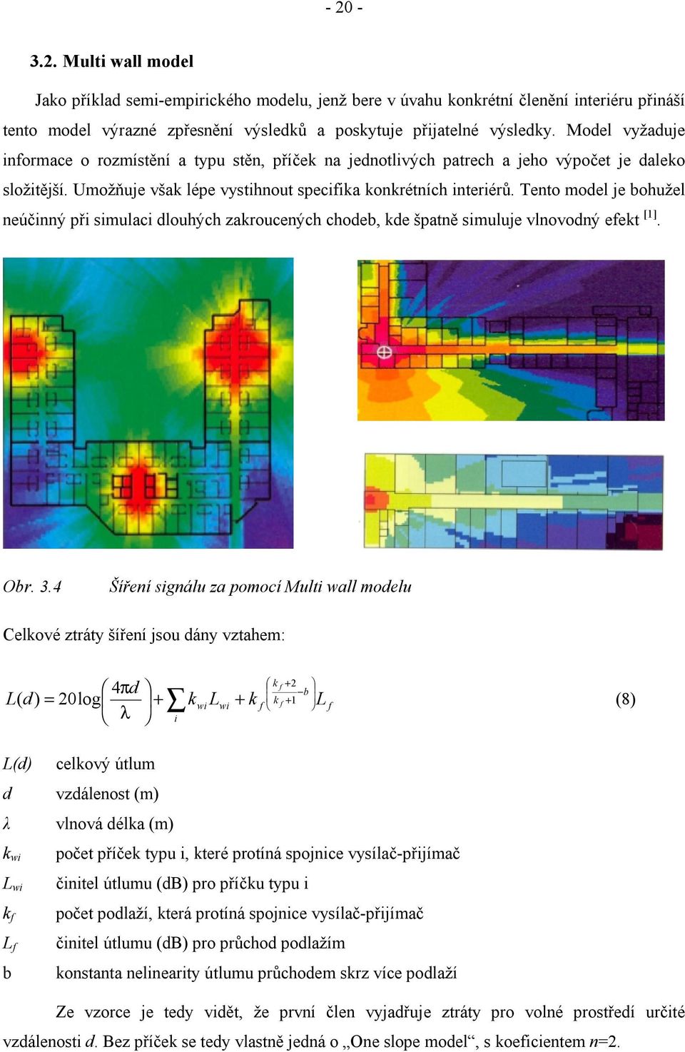 Tento model je bohužel neúčinný při simulaci dlouhých zakroucených chodeb, kde špatně simuluje vlnovodný efekt [1]. Obr. 3.