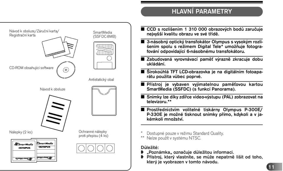 Zabudovaná vyrovnávací paměť výrazně zkracuje dobu ukládání. Širokoúhlá TFT LCD-obrazovka je na digitálním fotoaparátu použita vůbec poprvé.