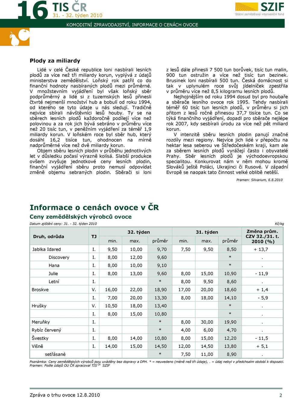 V množstevním vyjádření byl však loňský sběr podprůměrný a lidé si z tuzemských lesů přinesli čtvrté nejmenší množství hub a bobulí od roku 1994, od kterého se tyto údaje u nás sledují.