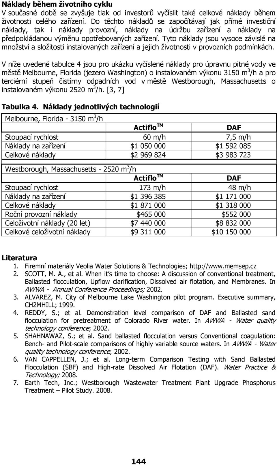 Tyto náklady jsou vysoce závislé na množství a složitosti instalovaných zařízení a jejich životnosti v provozních podmínkách.