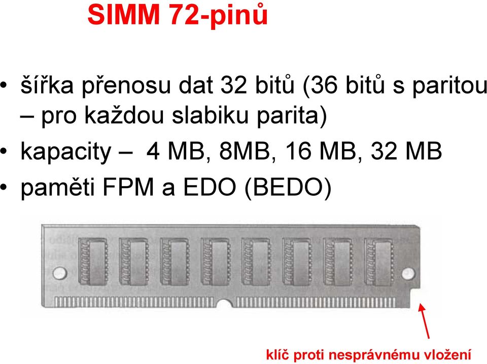 kapacity 4 MB, 8MB, 16 MB, 32 MB paměti