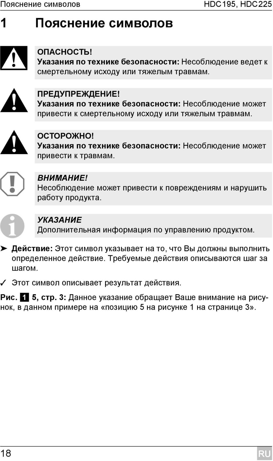 Несоблюдение может привести к повреждениям и нарушить работу продукта. УКАЗАНИЕ Дополнительная информация по управлению продуктом.