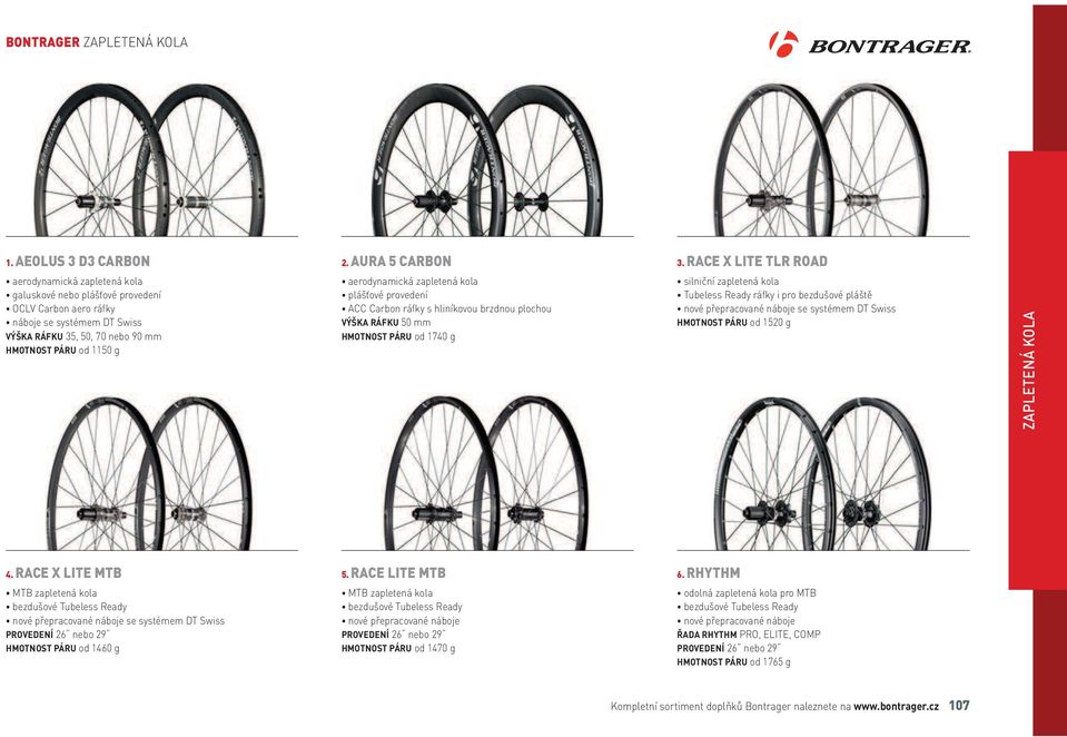 aerodynamická zapletená kola plášťové provedení ACC Carbon ráfky s hliníkovou brzdnou plochou VÝŠKA RÁFKU 50 mm HMOTNOST PÁRU od 1740 g silniční zapletená kola Tubeless Ready ráfky i pro bezdušové