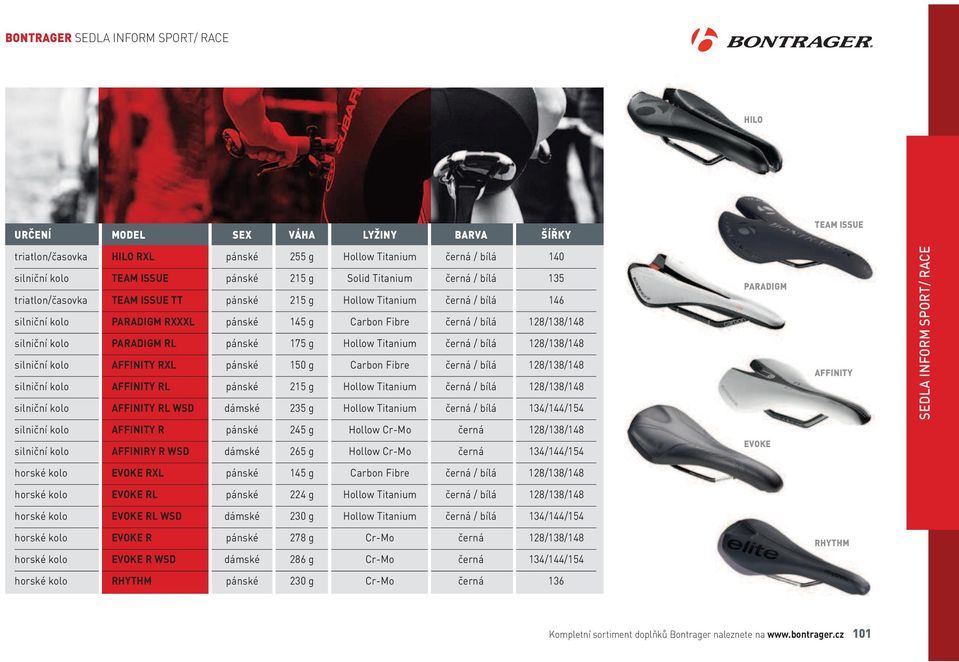 kolo PARADIGM RL pánské 175 g Hollow Titanium černá / bílá 128/138/148 silniční kolo AFFINITY RXL pánské 150 g Carbon Fibre černá / bílá 128/138/148 silniční kolo AFFINITY RL pánské 215 g Hollow