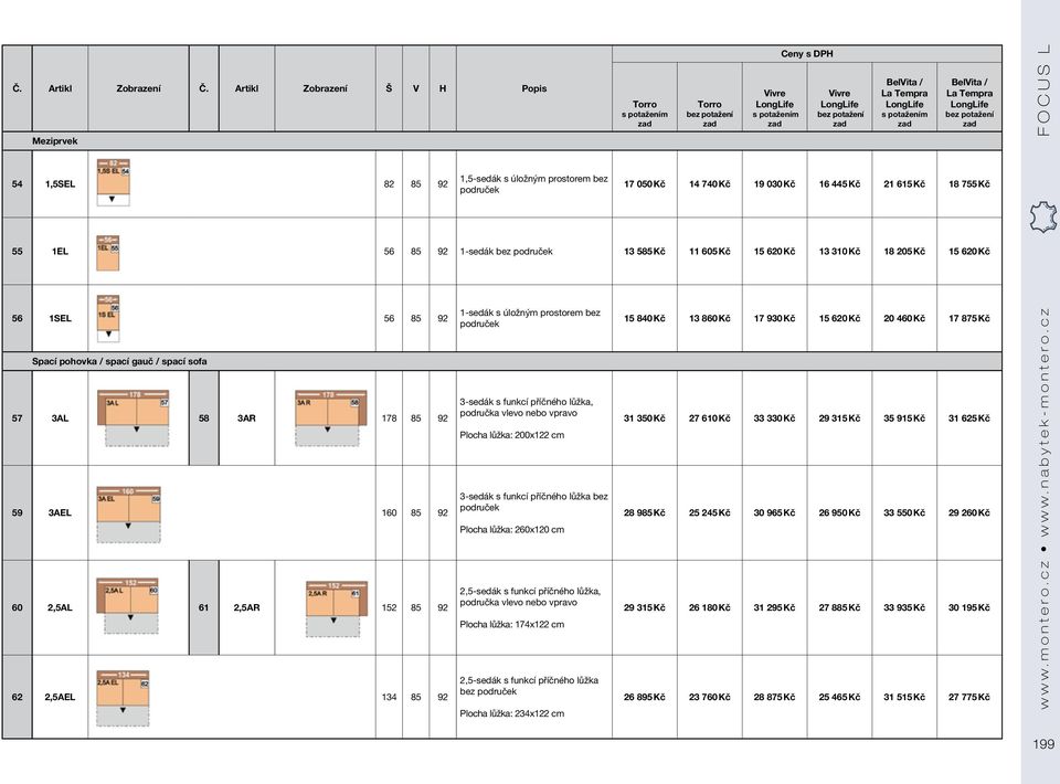 područek 13 585 Kč 11 605 Kč 15 620 Kč 13 310 Kč 18 205 Kč 15 620 Kč 56 1SEL 56 85 92 Spací pohovka / spací gauč / spací sofa 57 3AL 58 3AR 178 85 92 59 3AEL 160 85 92 60 2,5AL 61 2,5AR 152 85 92 62