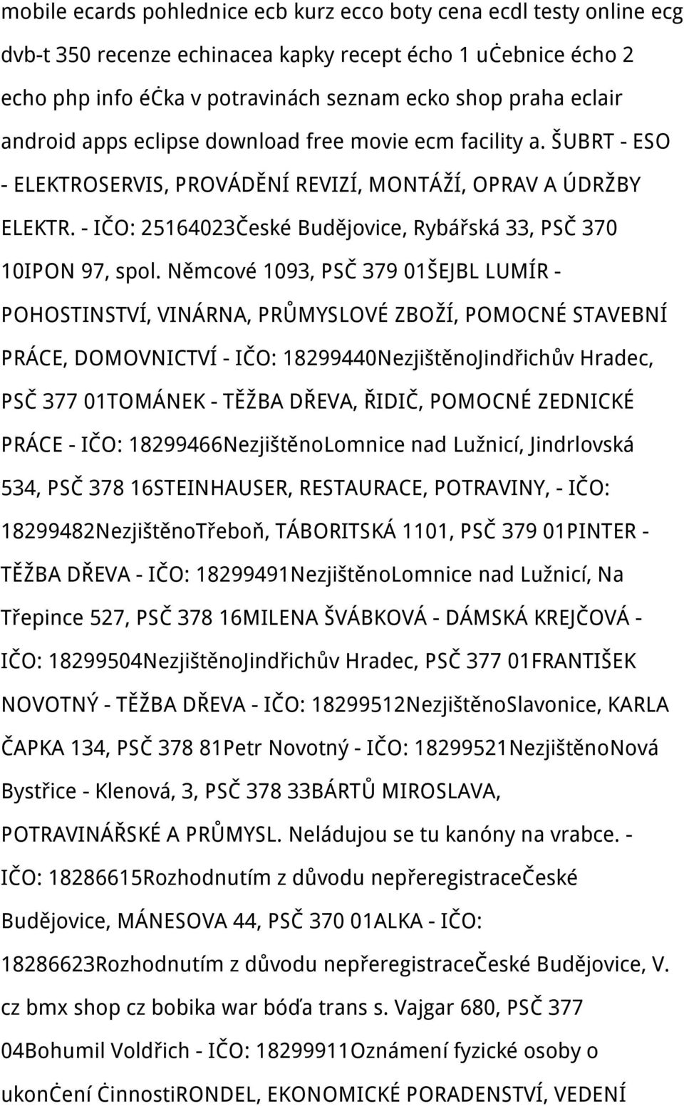 - IČO: 25164023České Budějovice, Rybářská 33, PSČ 370 10IPON 97, spol.