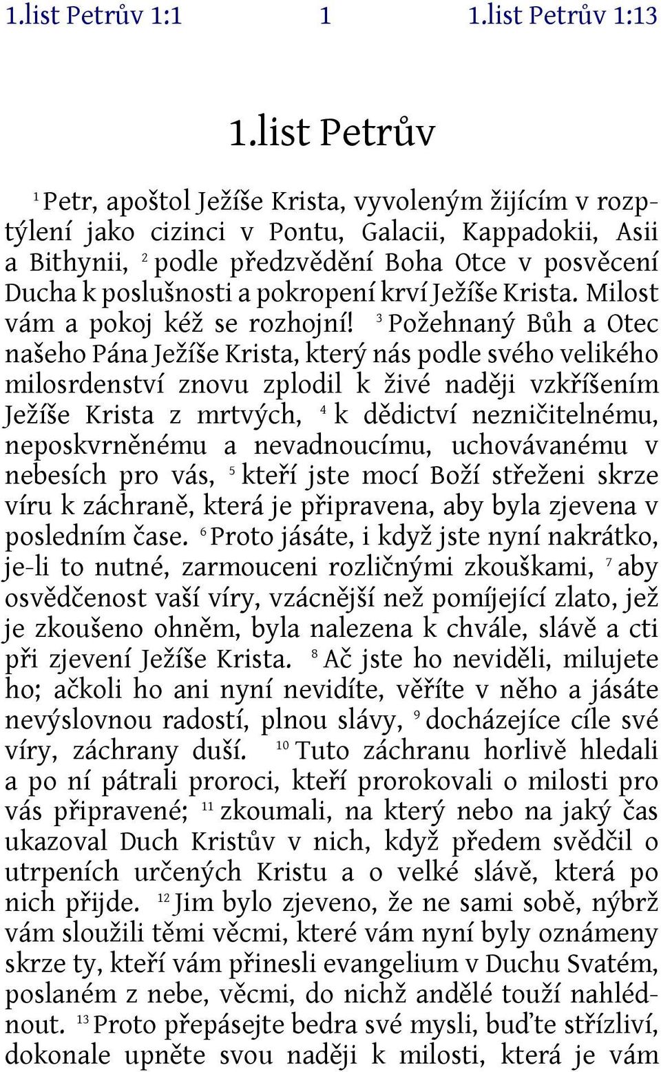 pokropení krví Ježíše Krista. Milost vám a pokoj kéž se rozhojní!