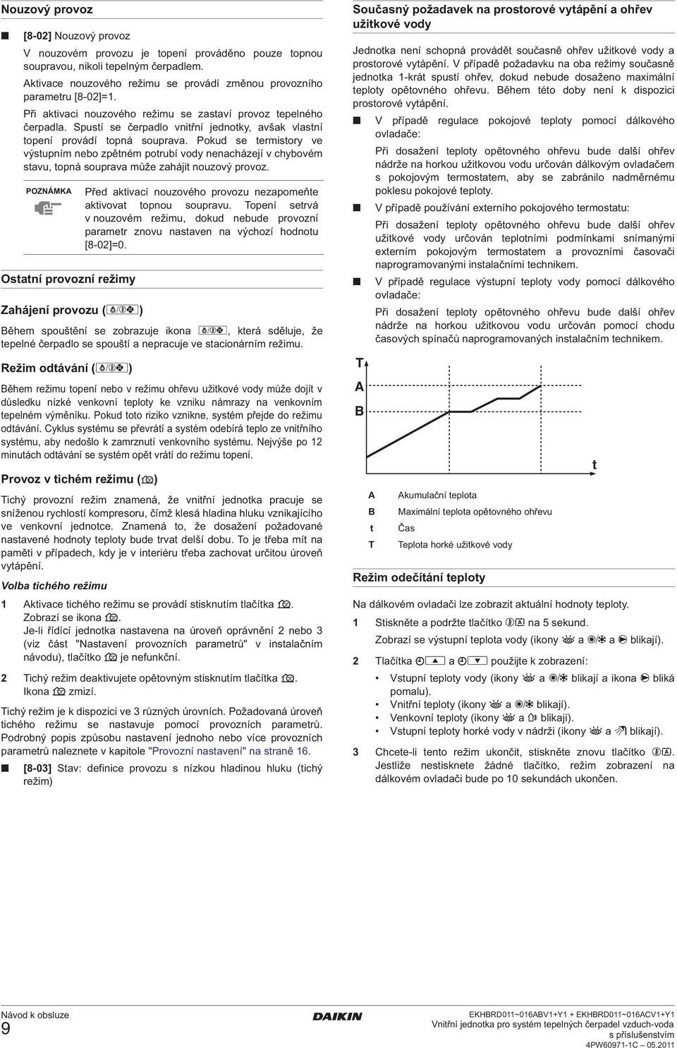 Pokud se ermisory ve výsupním nebo zpěném porubí vody nenacházejí v chybovém savu, opná souprava může zaháji nouzový provoz.