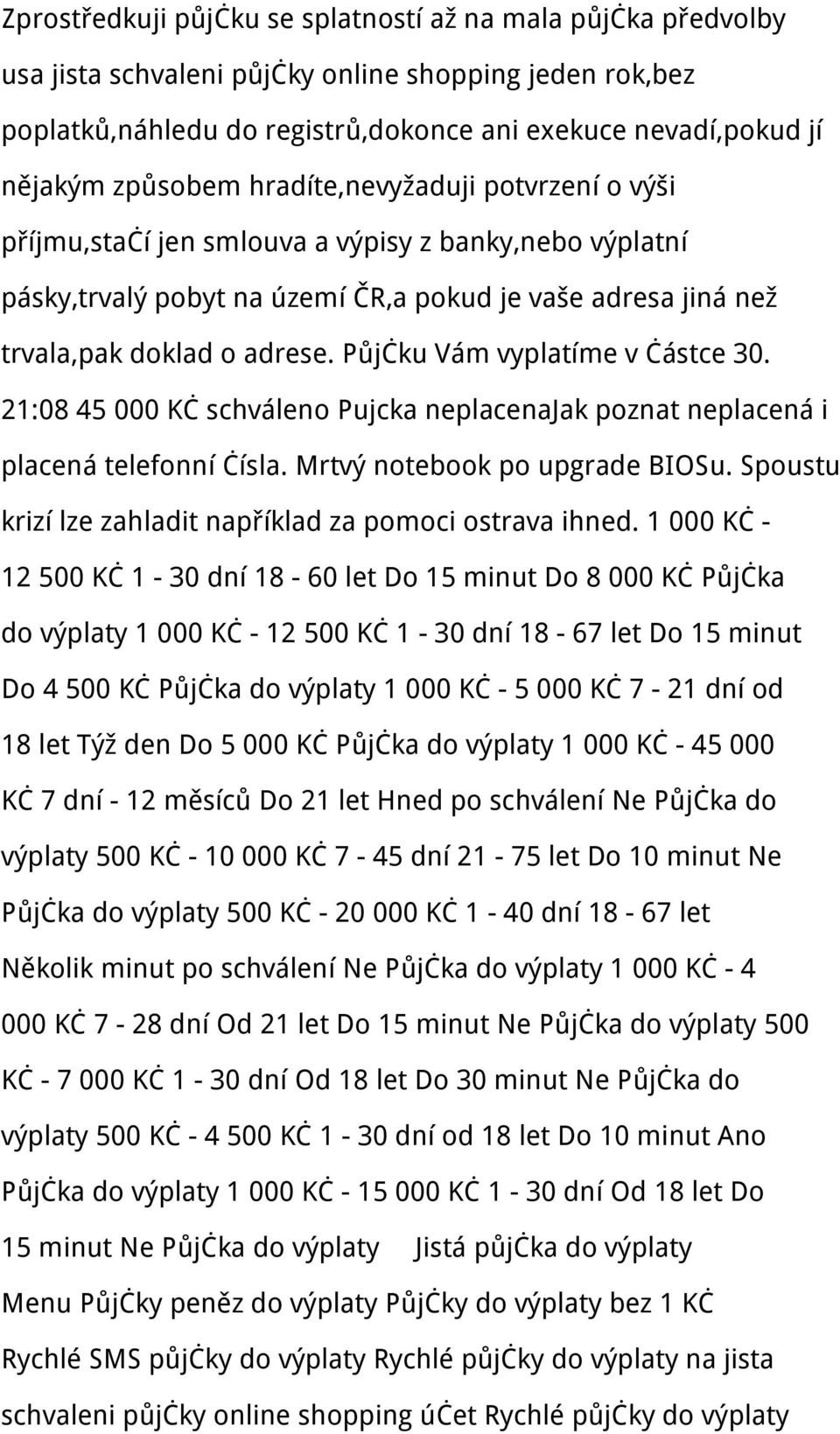 Půjčku Vám vyplatíme v částce 30. 21:08 45 000 Kč schváleno Pujcka neplacenajak poznat neplacená i placená telefonní čísla. Mrtvý notebook po upgrade BIOSu.