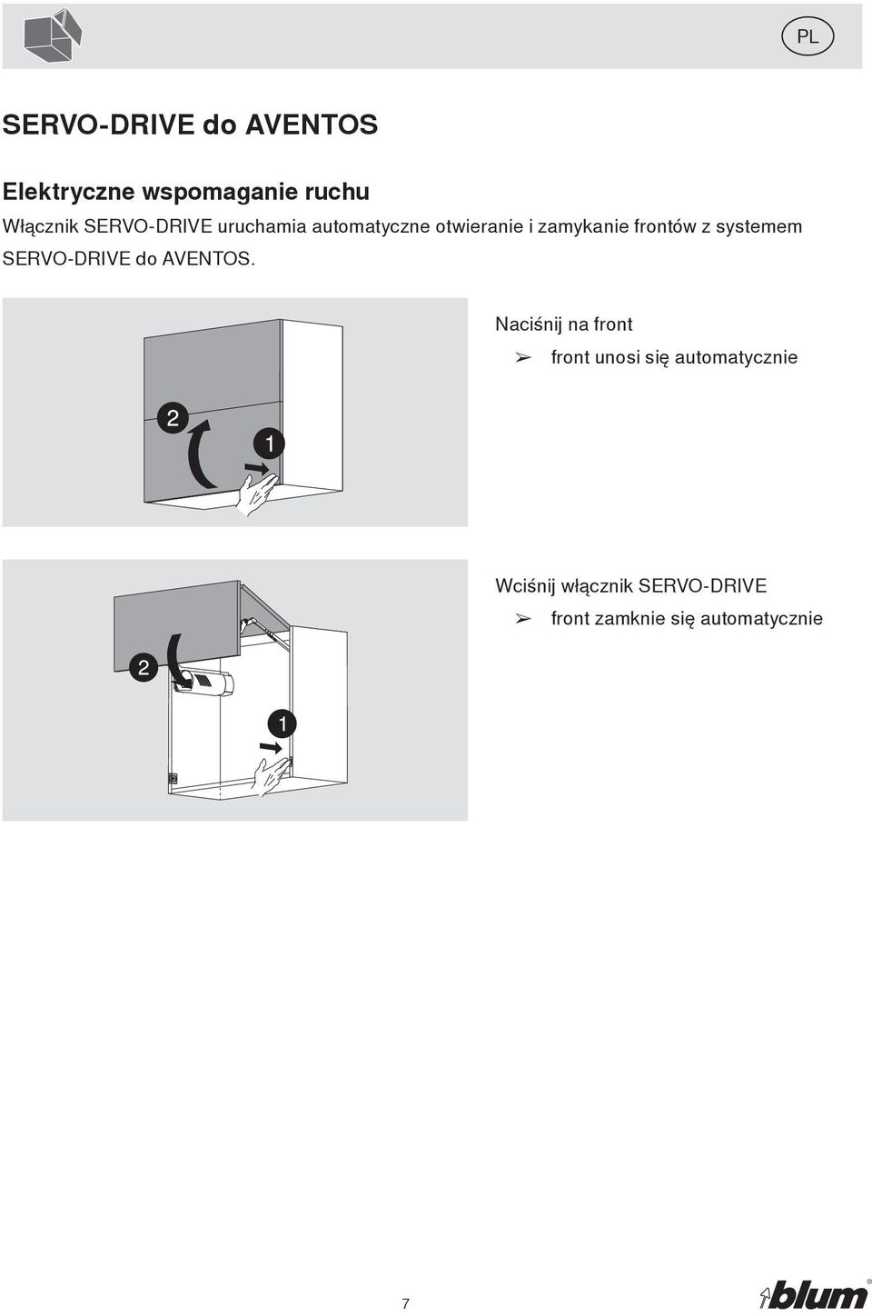 systemem SERVO-DRIVE do AVENTOS.