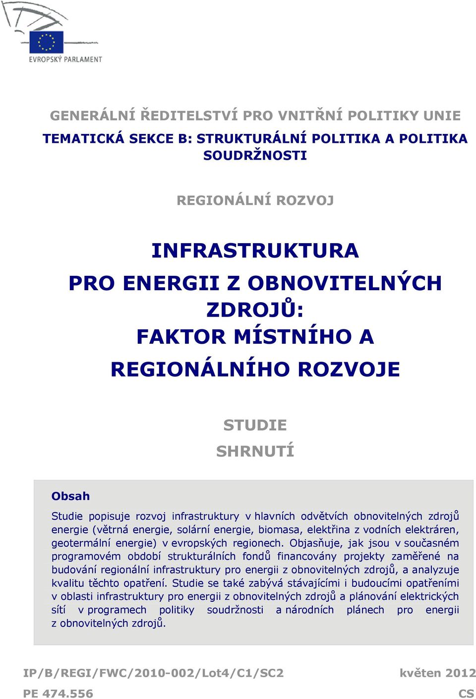 elektráren, geotermální energie) v evropských regionech.