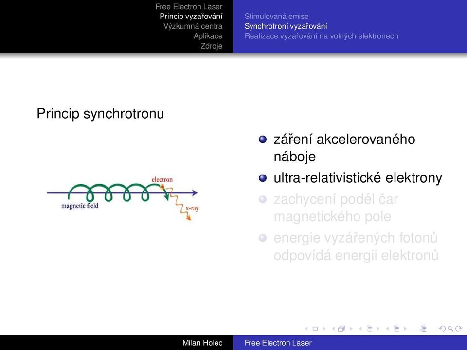 akcelerovaného náboje ultra-relativistické elektrony zachycení