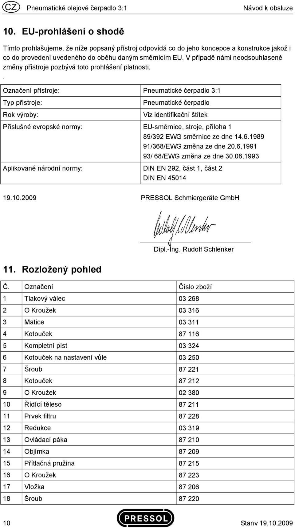 V případě námi neodsouhlasené změny přístroje pozbývá toto prohlášení platnosti.