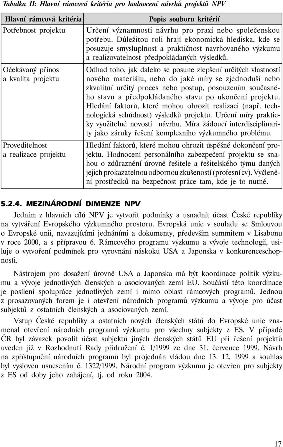 Hledání faktorů, které mohou ohrozit realizaci (např. technologická schůdnost) výsledků projektu. Určení míry prakticky využitelné novosti návrhu.