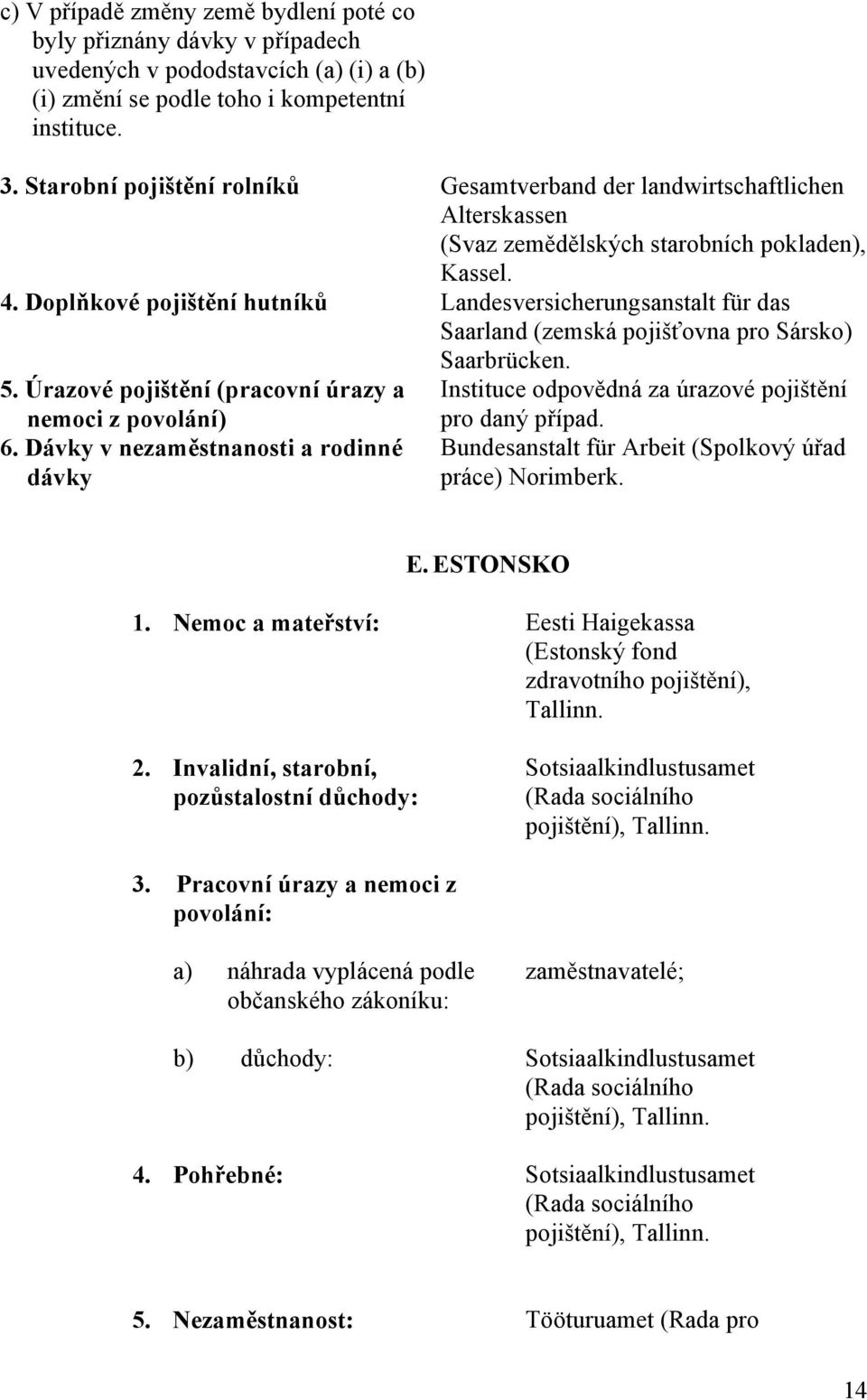 Doplňkové pojištění hutníků Landesversicherungsanstalt für das Saarland (zemská pojišťovna pro Sársko) Saarbrücken. 5.