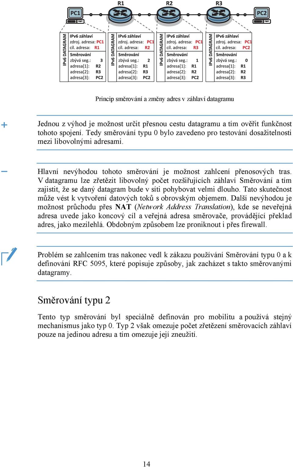 V datagramu lze zřetězit libovolný počet rozšiřujících záhlaví Směrování a tím zajistit, že se daný datagram bude v síti pohybovat velmi dlouho.