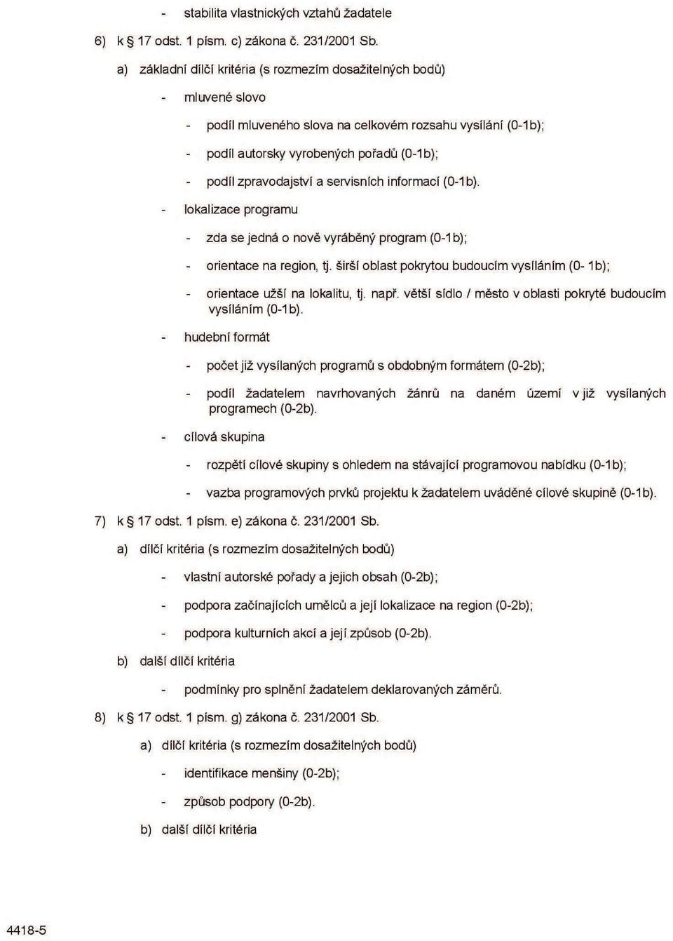 servisních informací (0-1 b). lokalizace programu - zda se jedná o nově vyráběný program (0-1 b); - orientace na region, tj.