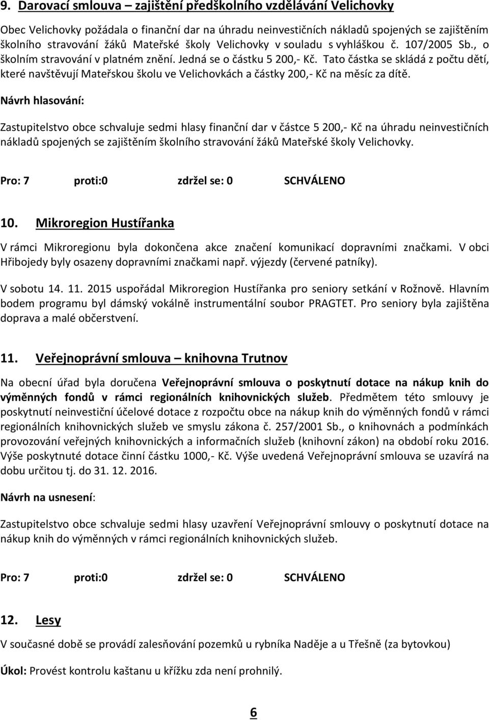 Tato částka se skládá z počtu dětí, které navštěvují Mateřskou školu ve Velichovkách a částky 200,- Kč na měsíc za dítě.