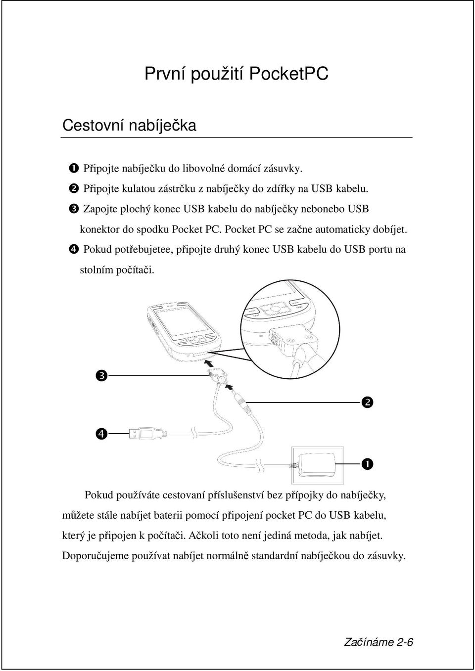 ❹ Pokud potřebujetee, připojte druhý konec USB kabelu do USB portu na stolním počítači.