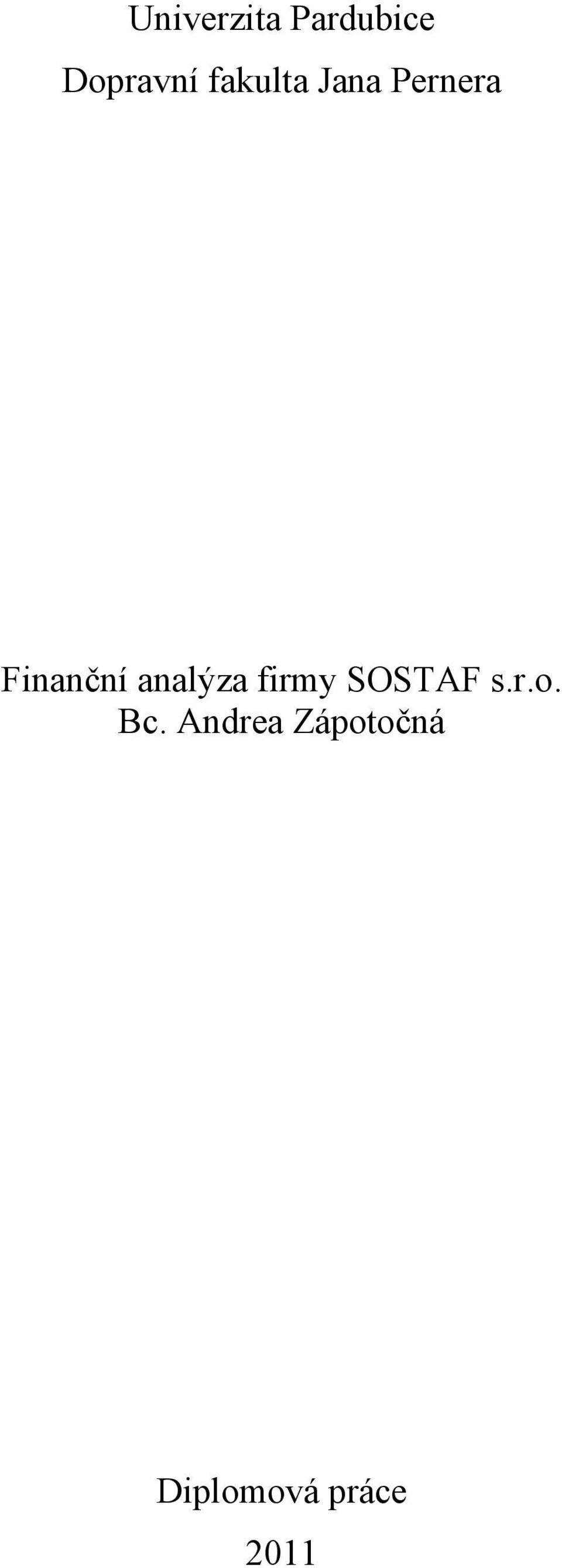 analýza firmy SOSTAF s.r.o. Bc.