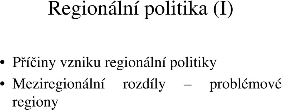 regionální politiky