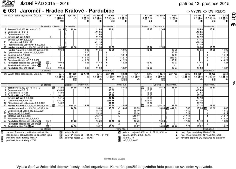 Smiřice 1 4,5,120 11 10 13 10 Smiřice 1 4,5,8,9,120 11 12 13 12 11 Lochenice 4,5,8,9,102 11 16 13 16 13 Předměřice nad Labem 4,5,8,9,102 11 19 13 19 17 Hradec Králové hl.n. 020,041 4,5,8,9,100 10 34 10 58 11 24 11 55 12 34 12 58 13 24 13 55 Hradec Králové hl.