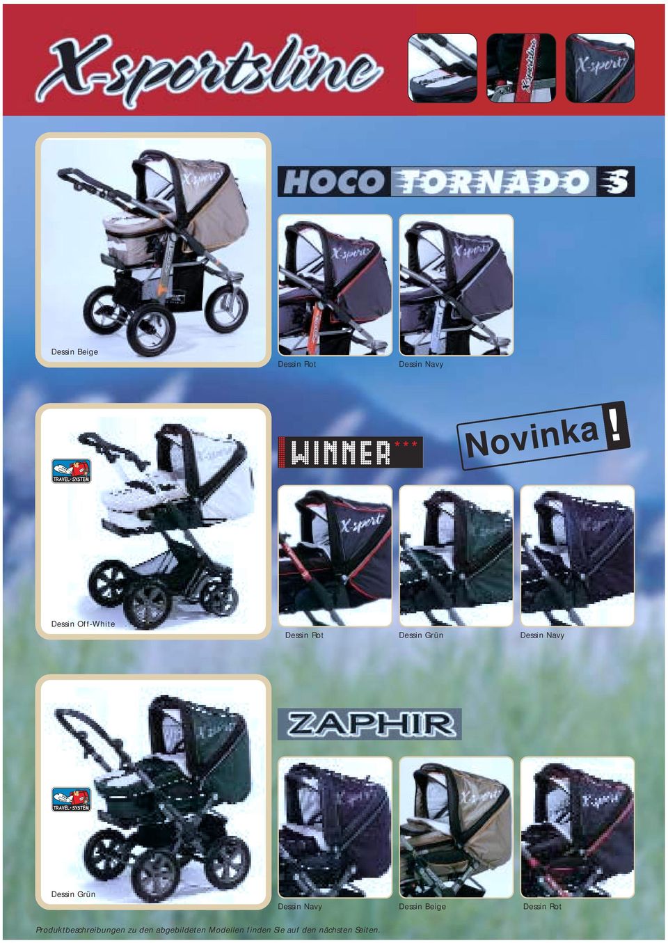 Navy ZAPHIR HOCO TRAVEL SYSTEM Dessin Grün Dessin Navy Dessin Beige