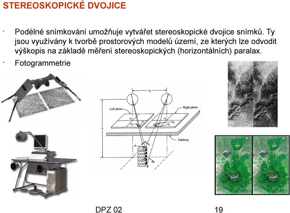 Ty jsou využívány k tvorbě prostorových modelů území, ze