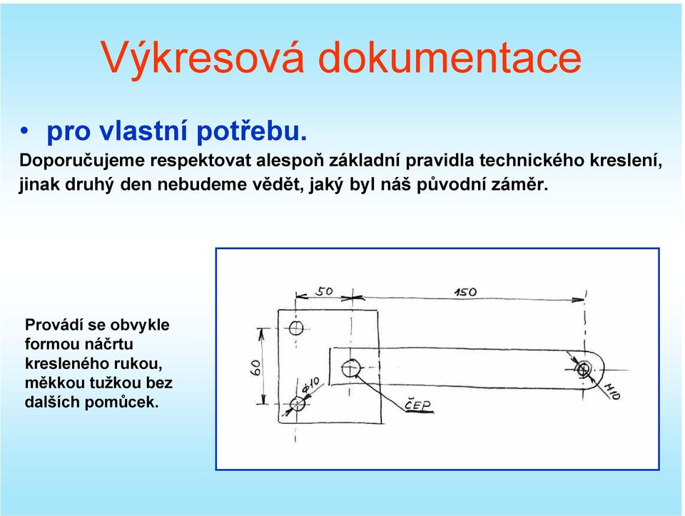 kreslení, jinak druhý den nebudeme vědět, jaký byl náš původní