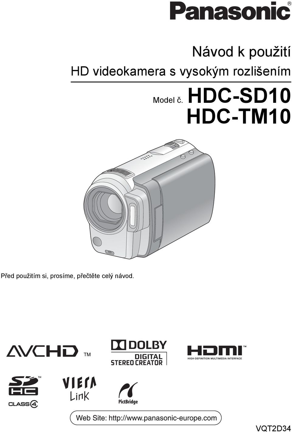 HDC-SD10 HDC-TM10 Před použitím