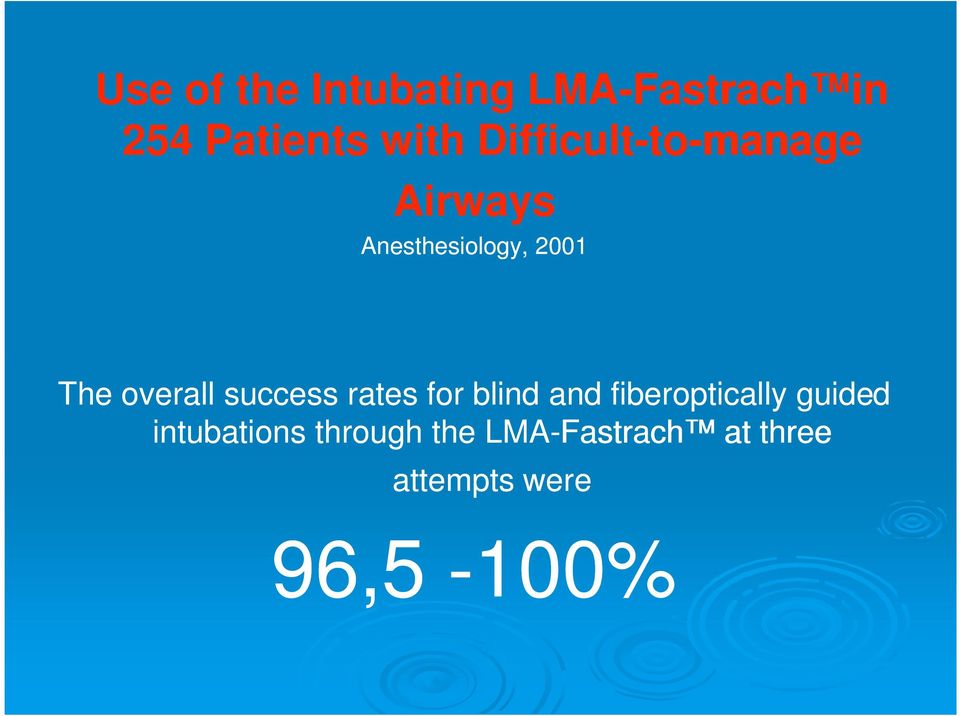 overall success rates for blind and fiberoptically guided