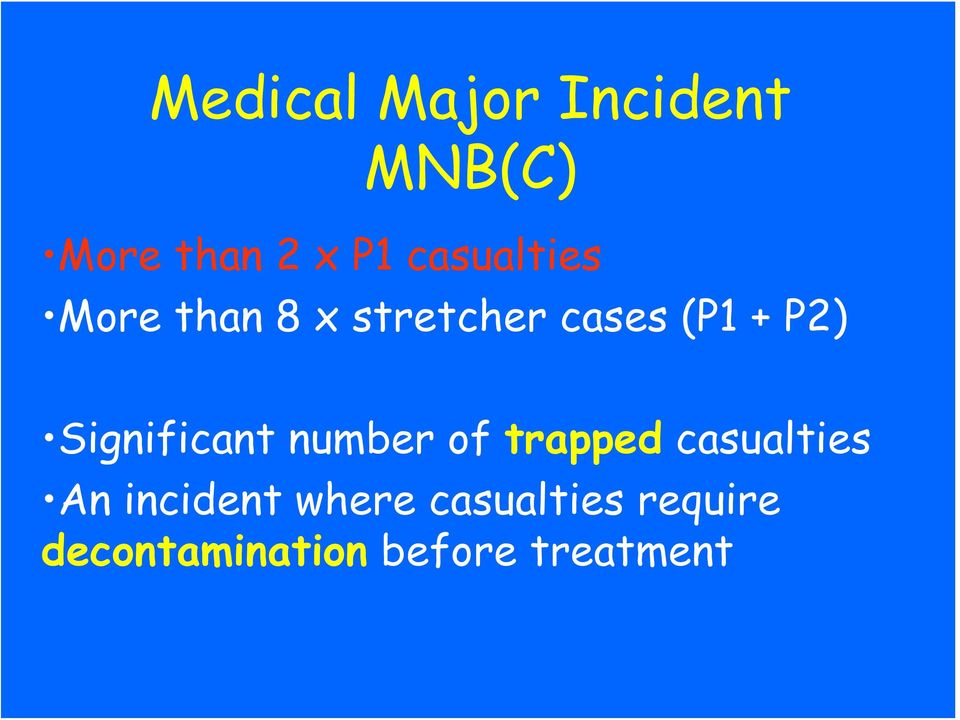 Significant number of trapped casualties An