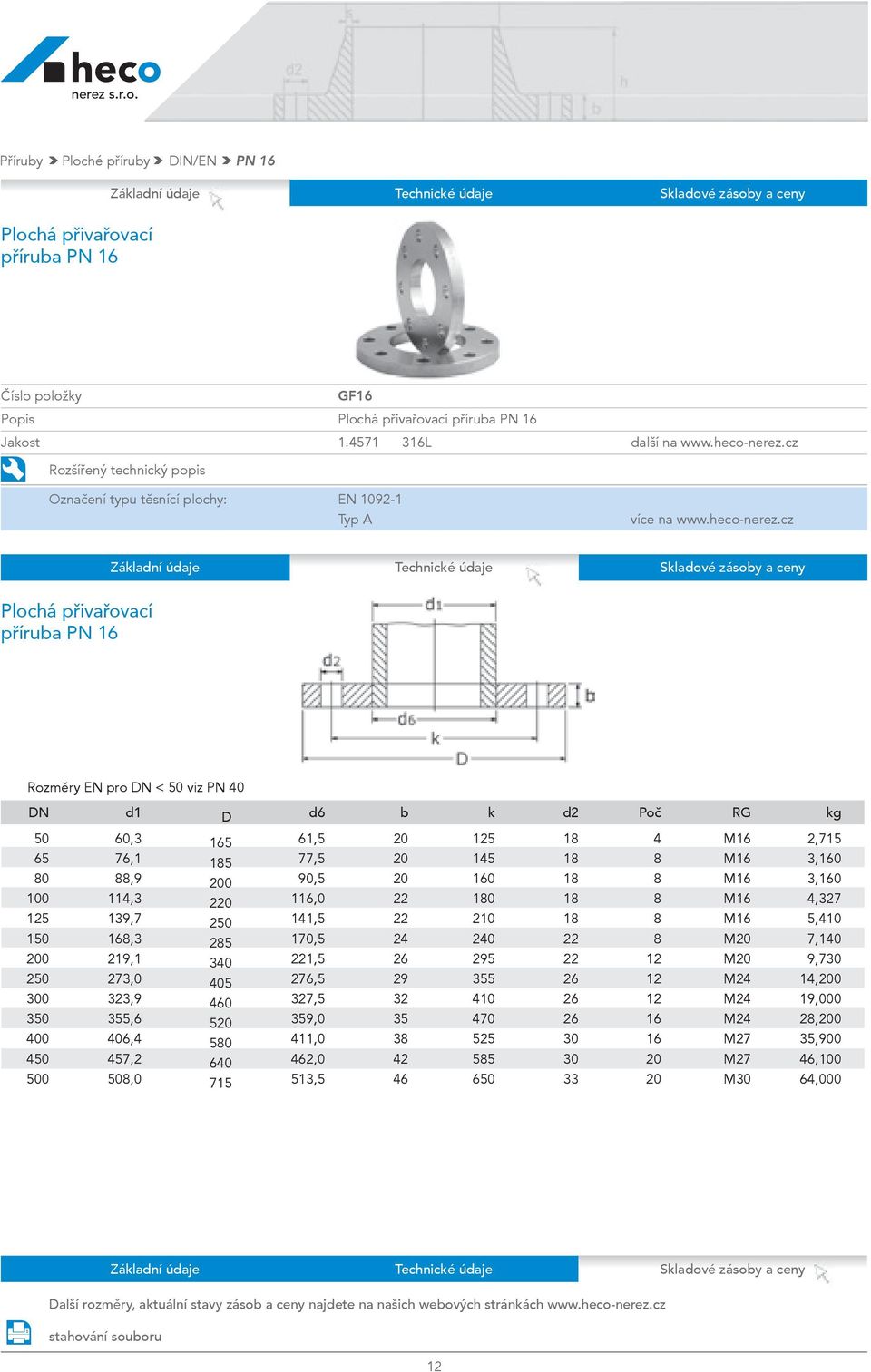 cz Plochá přivařovací přírua PN Rozměry EN pro N < viz PN 0 N 0 5 0 0 3 00 0,9 11,3,3 27 3,9 355,6 06, 57,2,0 5 5 0 0 05 60 5 60 7 d6 61,5 77,5 90,5 1,0 11,5 170,5 1,5 276,5 7,5