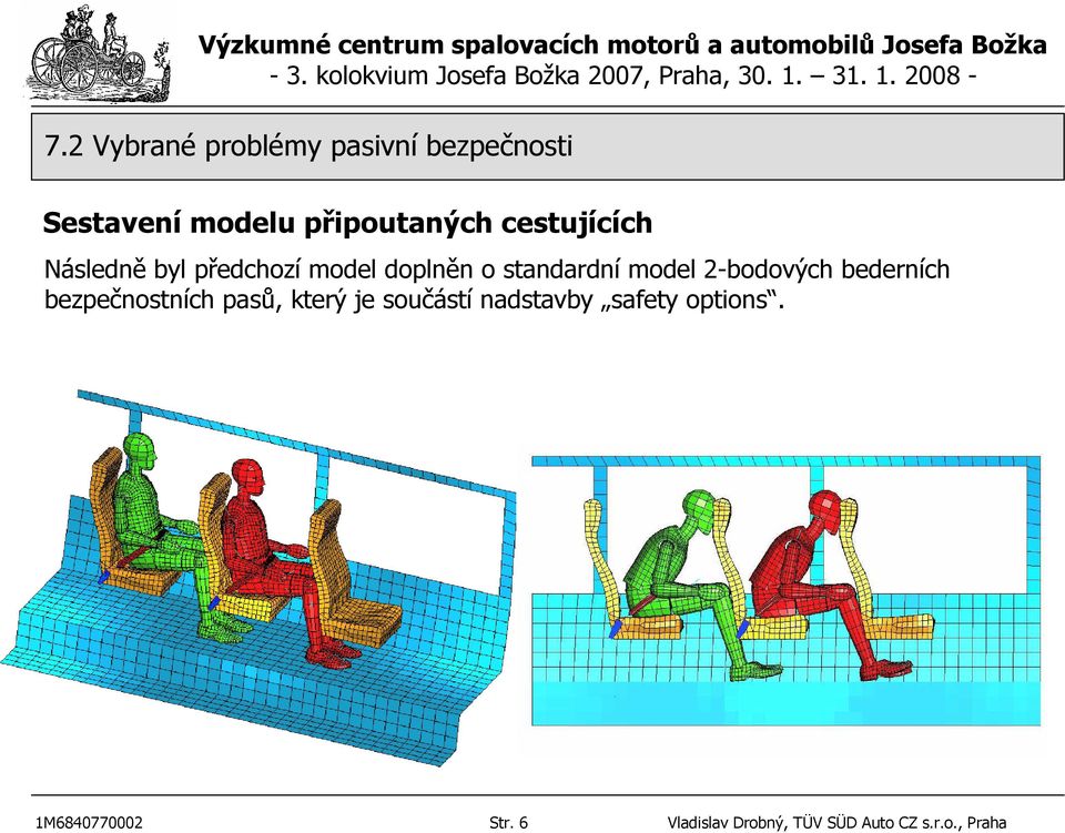 bederních bezpečnostních pasů, který je součástí nadstavby