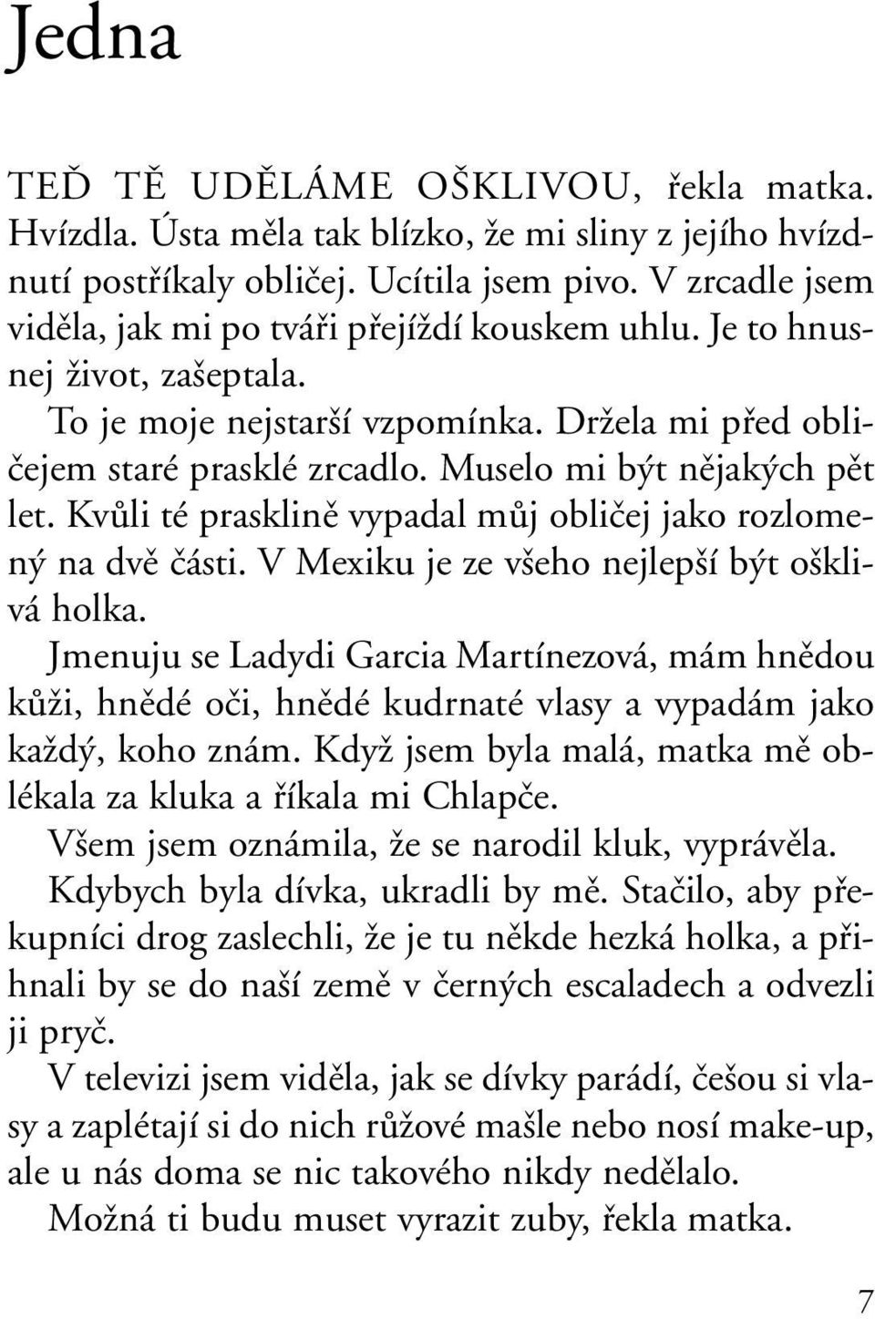 Muselo mi b t nûjak ch pût let. KvÛli té prasklinû vypadal mûj obliãej jako rozlomen na dvû ãásti. V Mexiku je ze v eho nejlep í b t o klivá holka.