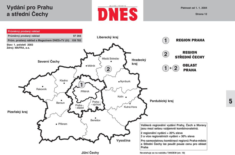 Severní âechy Libereck kraj 2 Hradeck kraj 1 2 1 + 2 REGION PRAHA REGION STŘEDNÍ ČECHY OBLAST PRAHA 1 Pardubick kraj 5 PlzeÀsk kraj JiÏní âechy Vysoãina Ve kerá