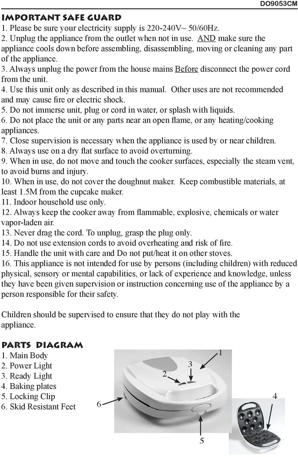 Always unplug the power from the house mains Before disconnect the power cord from the unit. 4. Use this unit only as described in this manual.