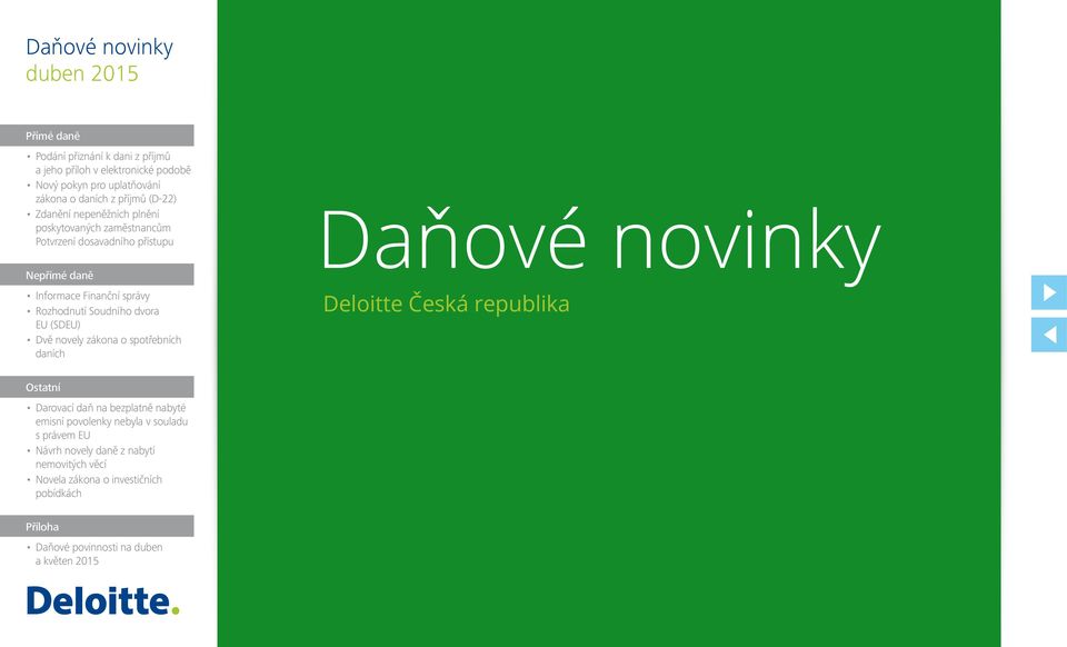 (SDEU) Dvě novely zákona o spotřebních daních Daňové novinky Deloitte Česká republika Ostatní Darovací daň na bezplatně nabyté emisní povolenky nebyla v