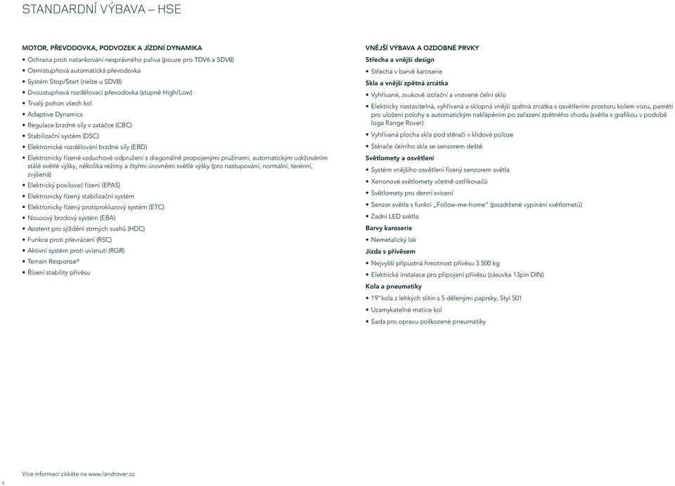 síly (EBD) Elektronicky řízené vzduchové odpružení s diagonálně propojenými pružinami, automatickým udržováním stálé světlé výšky, několika režimy a čtyřmi úrovněmi světlé výšky (pro nastupování,